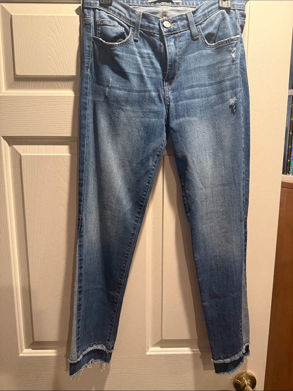 Flying Monkey Light Blue Distressed Ankle Jeans